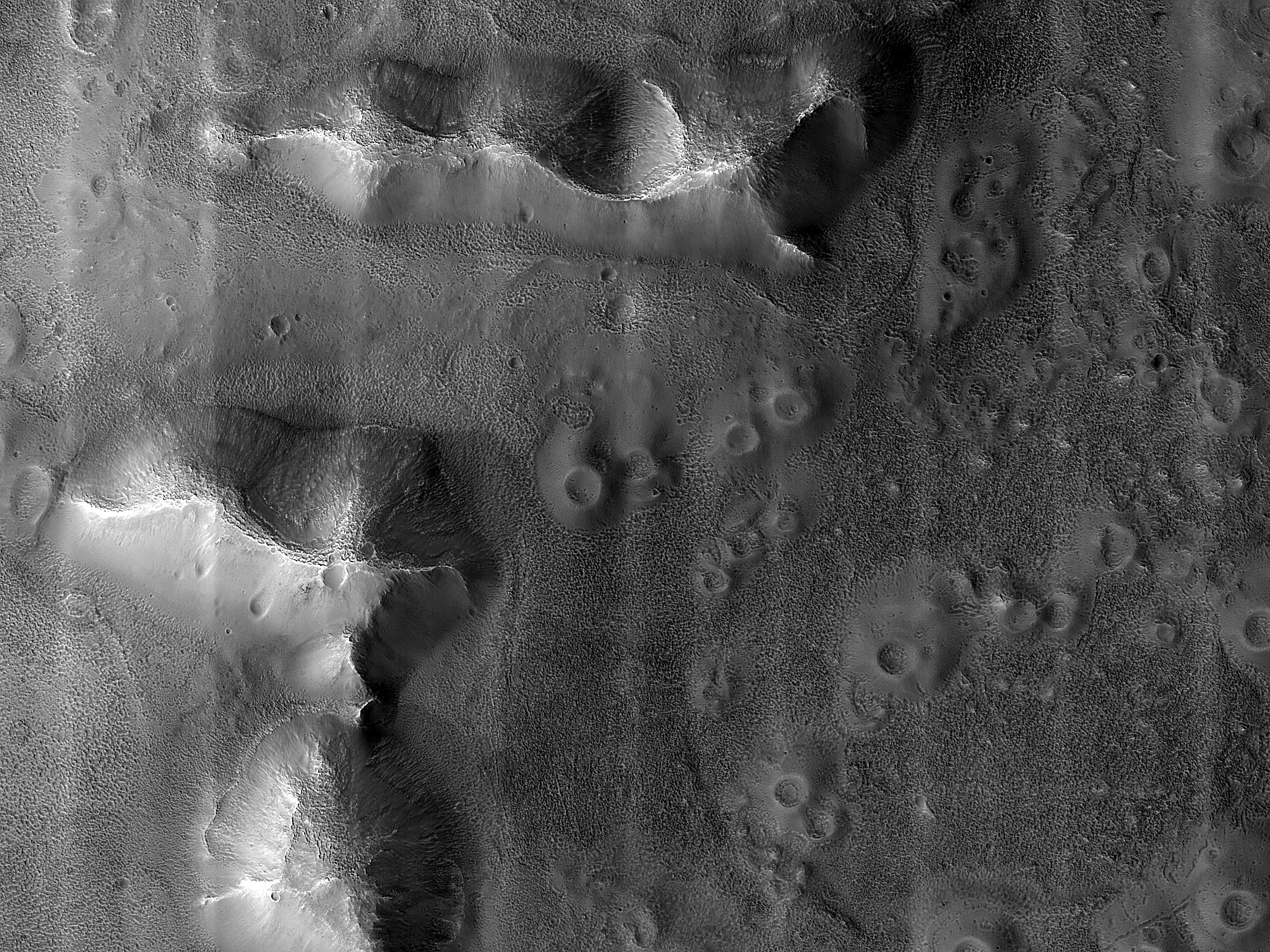 Massifs on Layered Bedrock in Acidalia Planitia