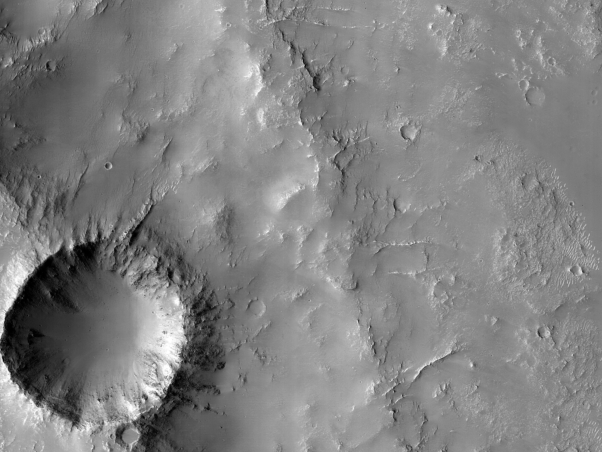 Radial Ridges on a Crater Floor