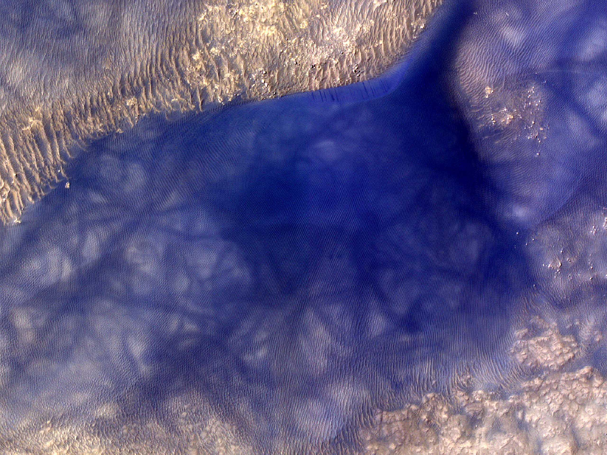 Dunes on the Floor of Huggins Crater