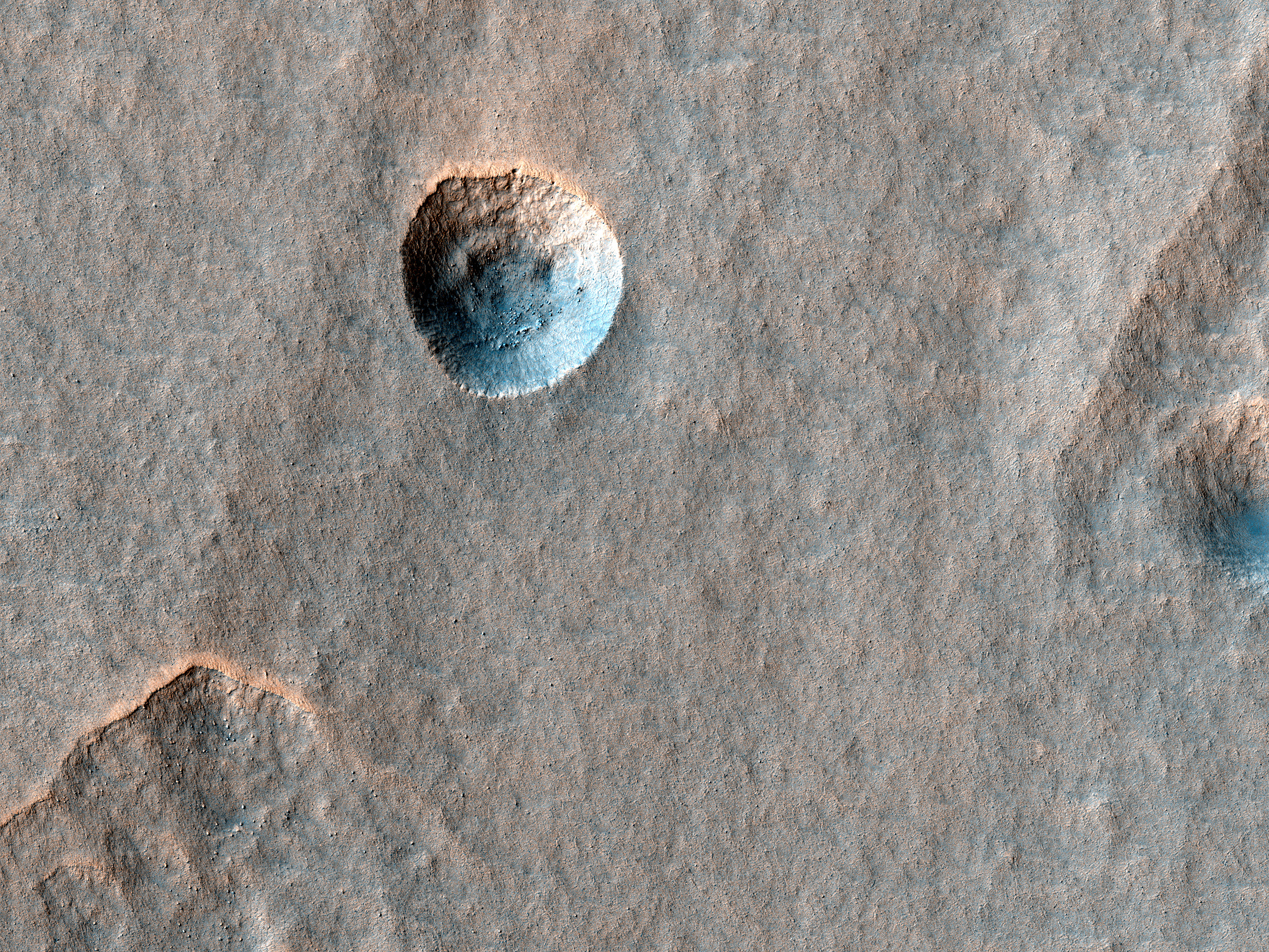 A Crater in Scalloped Terrain
