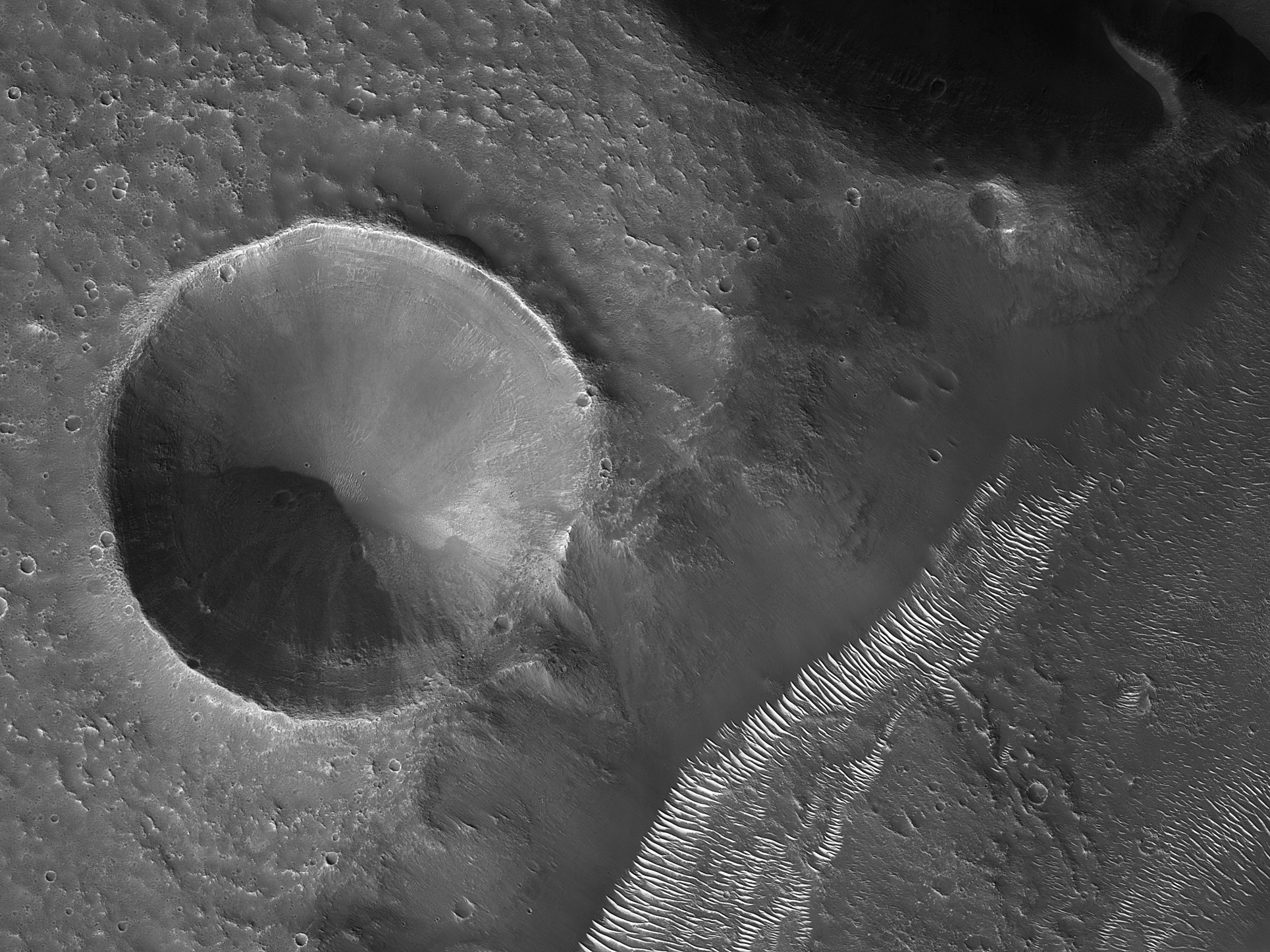 Layers in Crater in Cydonia Mensae