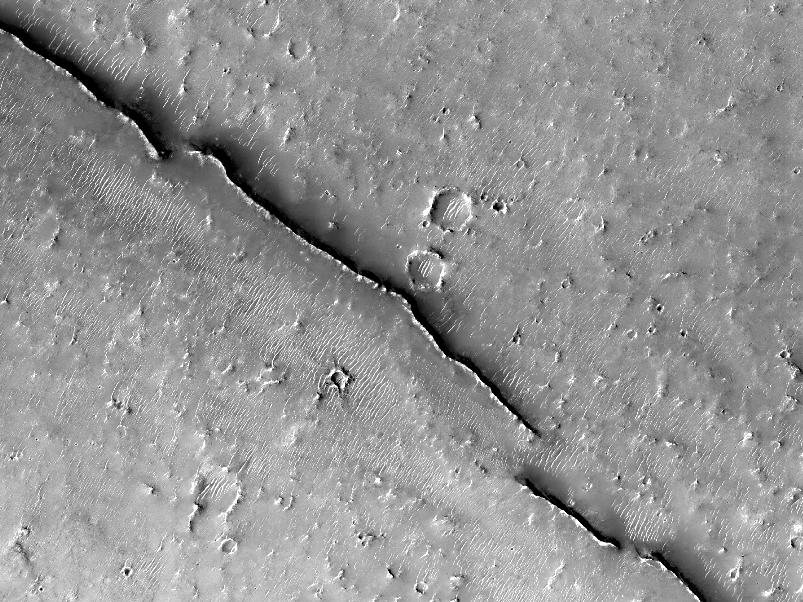 A Ridge on a Crater Floor