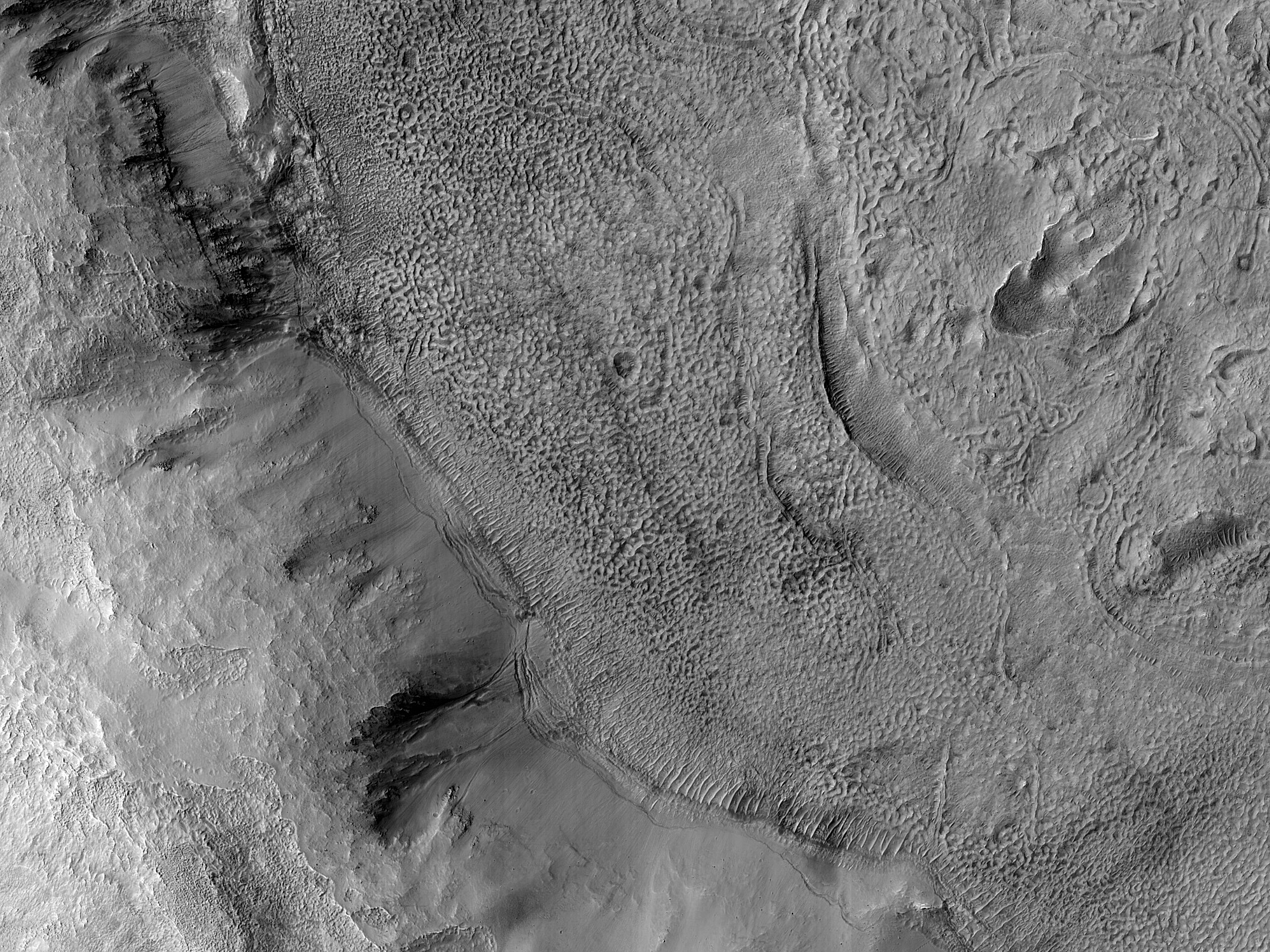 In a Southern Mid-Latitude Crater