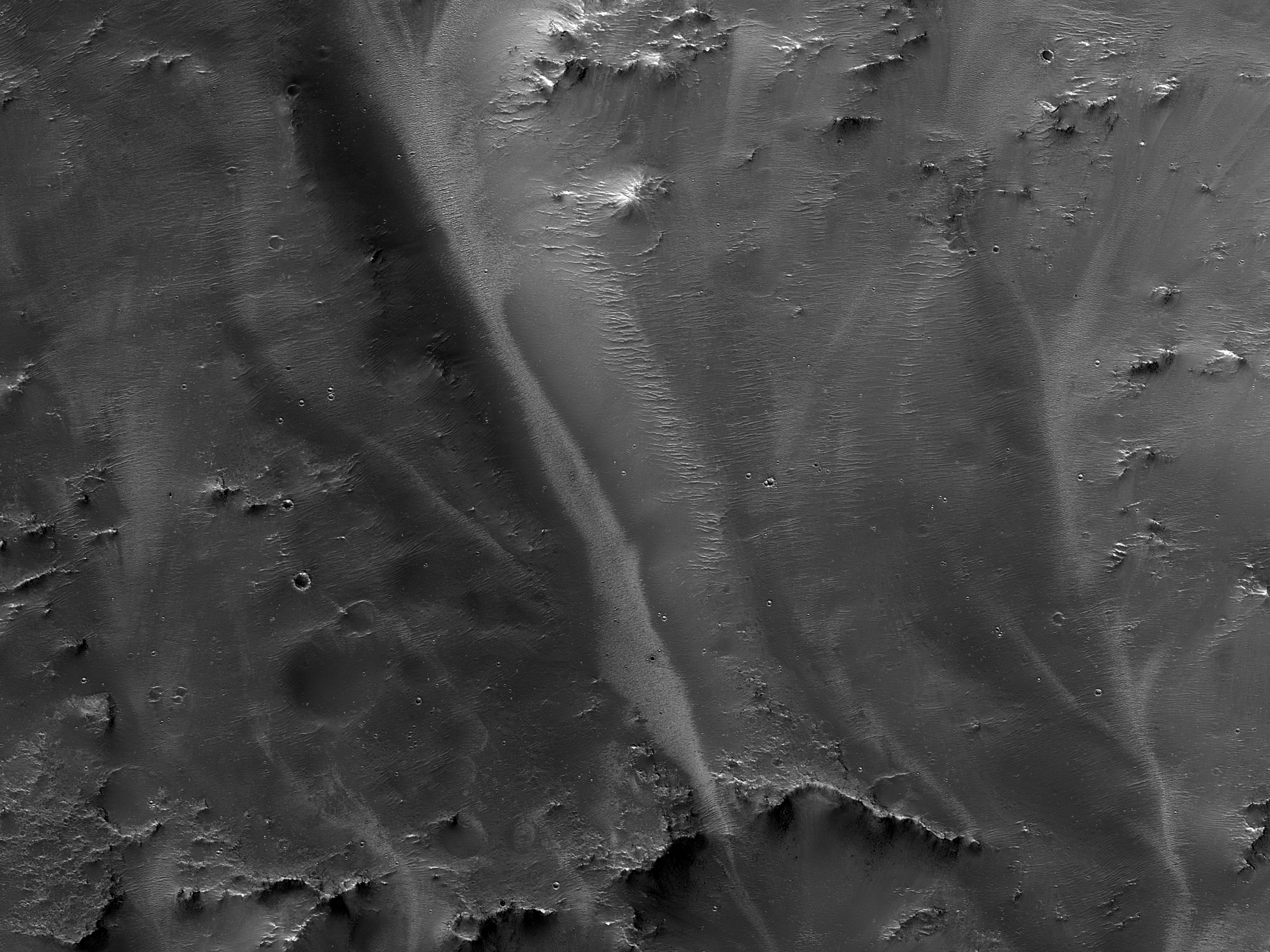 A Channel on a Crater Wall