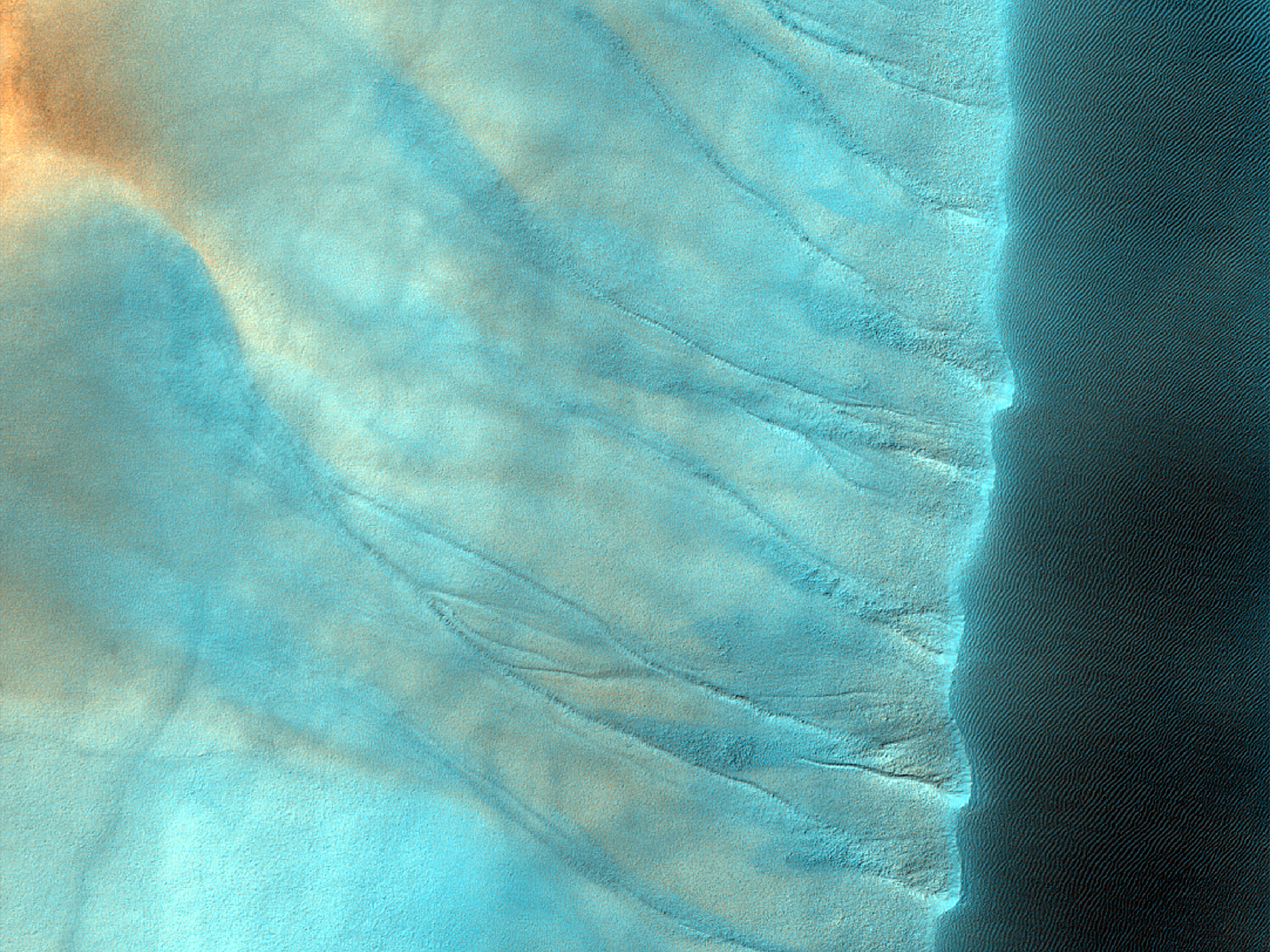 Dunes with Sliding Ice Blocks