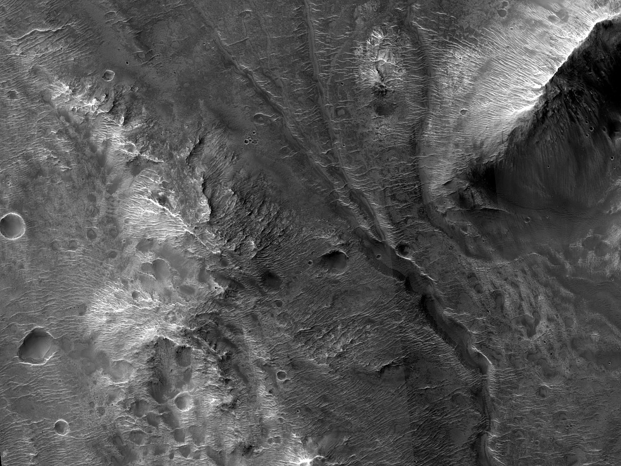 Small Channels Northwest of Hadriaca Patera