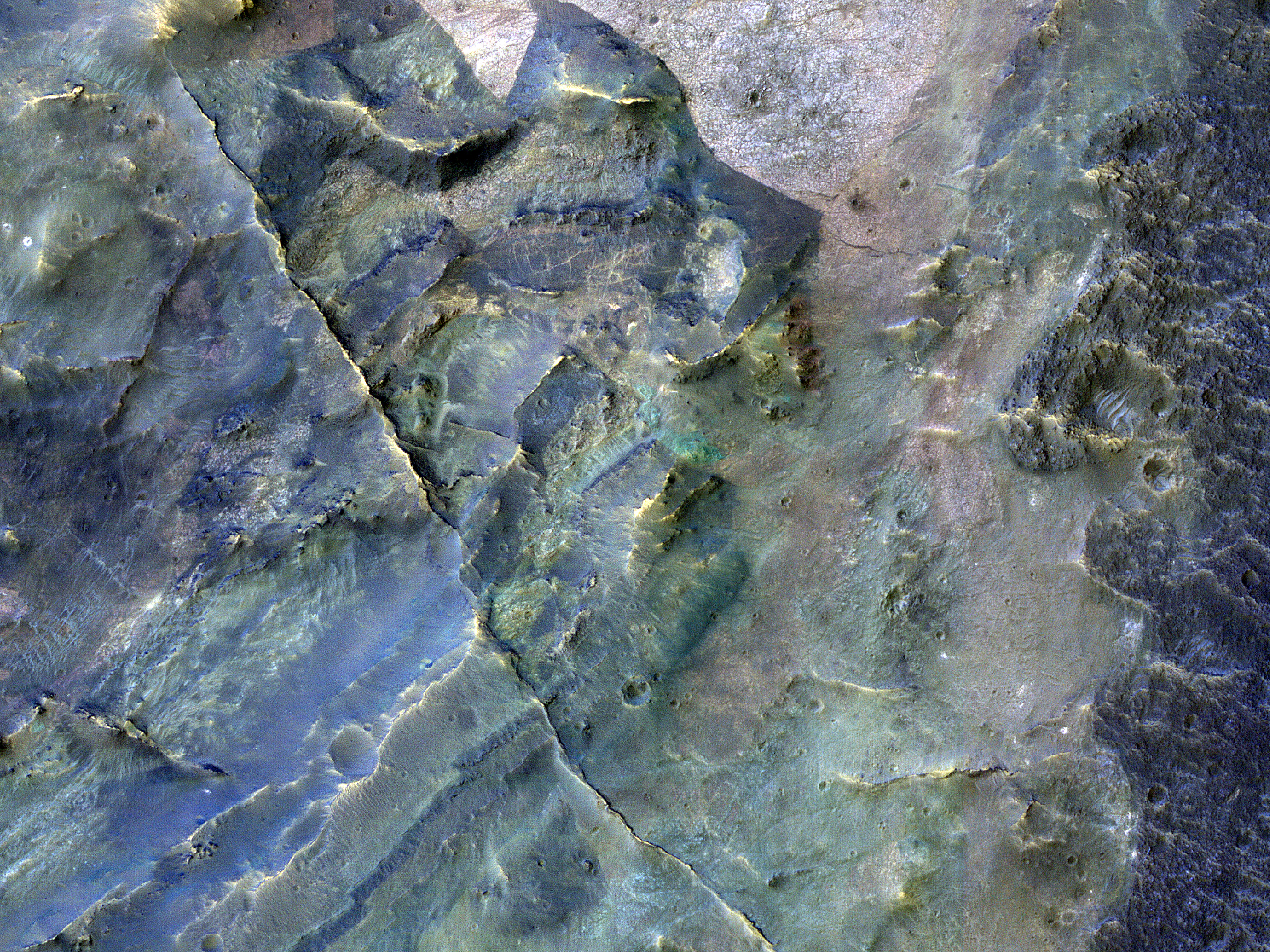 Bright Patches on a Crater Floor