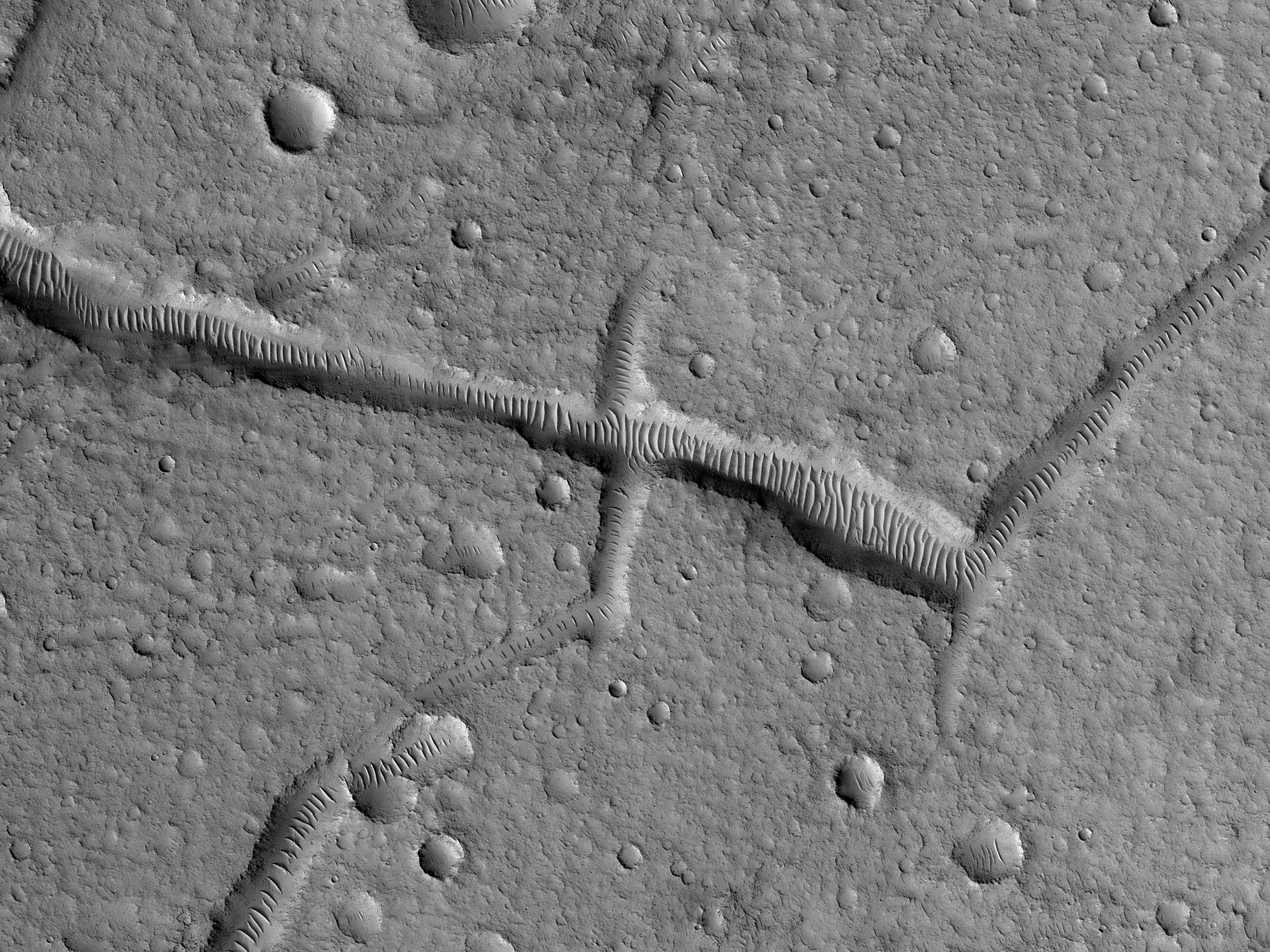 Troughs North of Kasei Valles