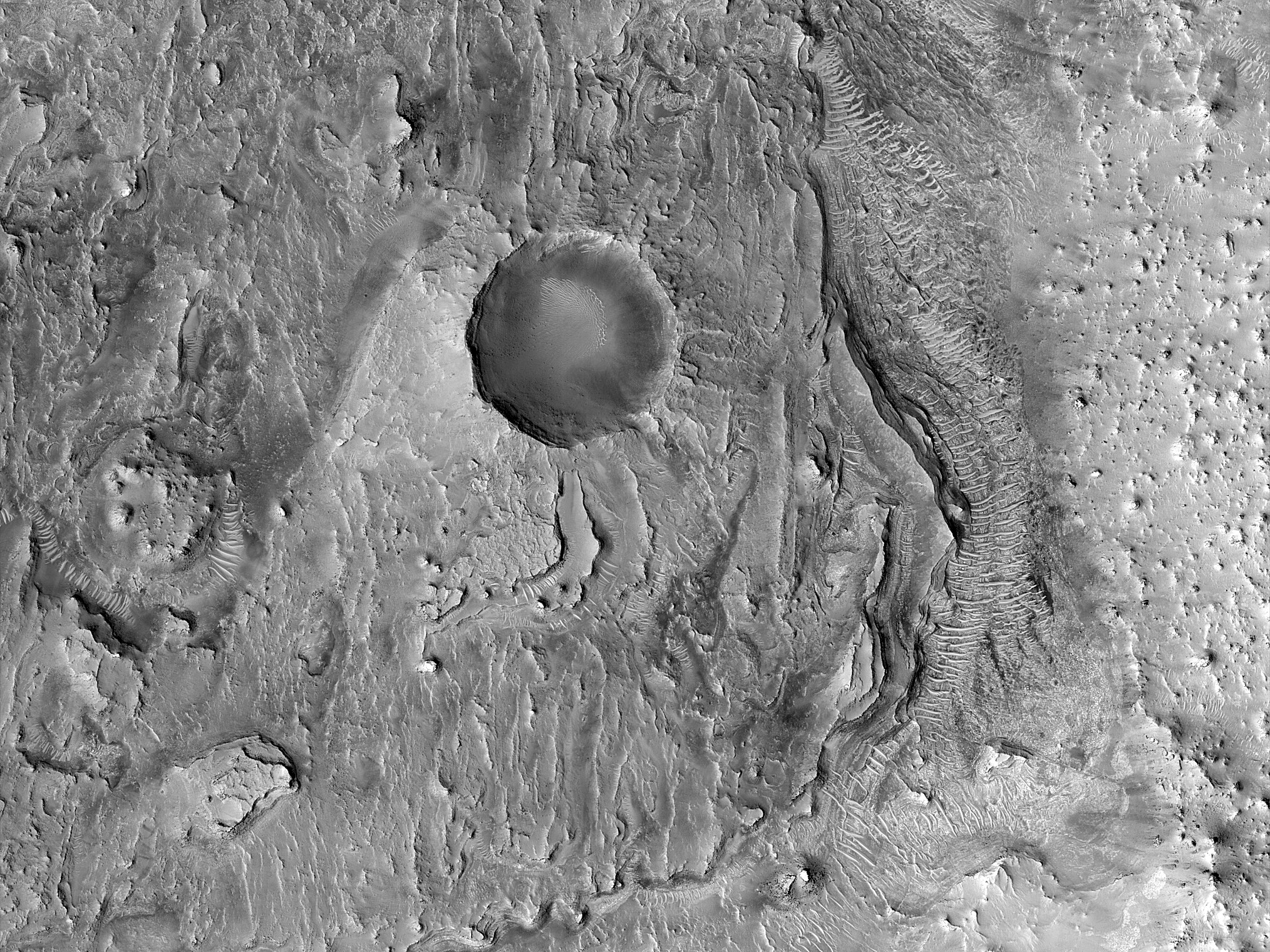 Layers Northeast of Antoniadi Crater