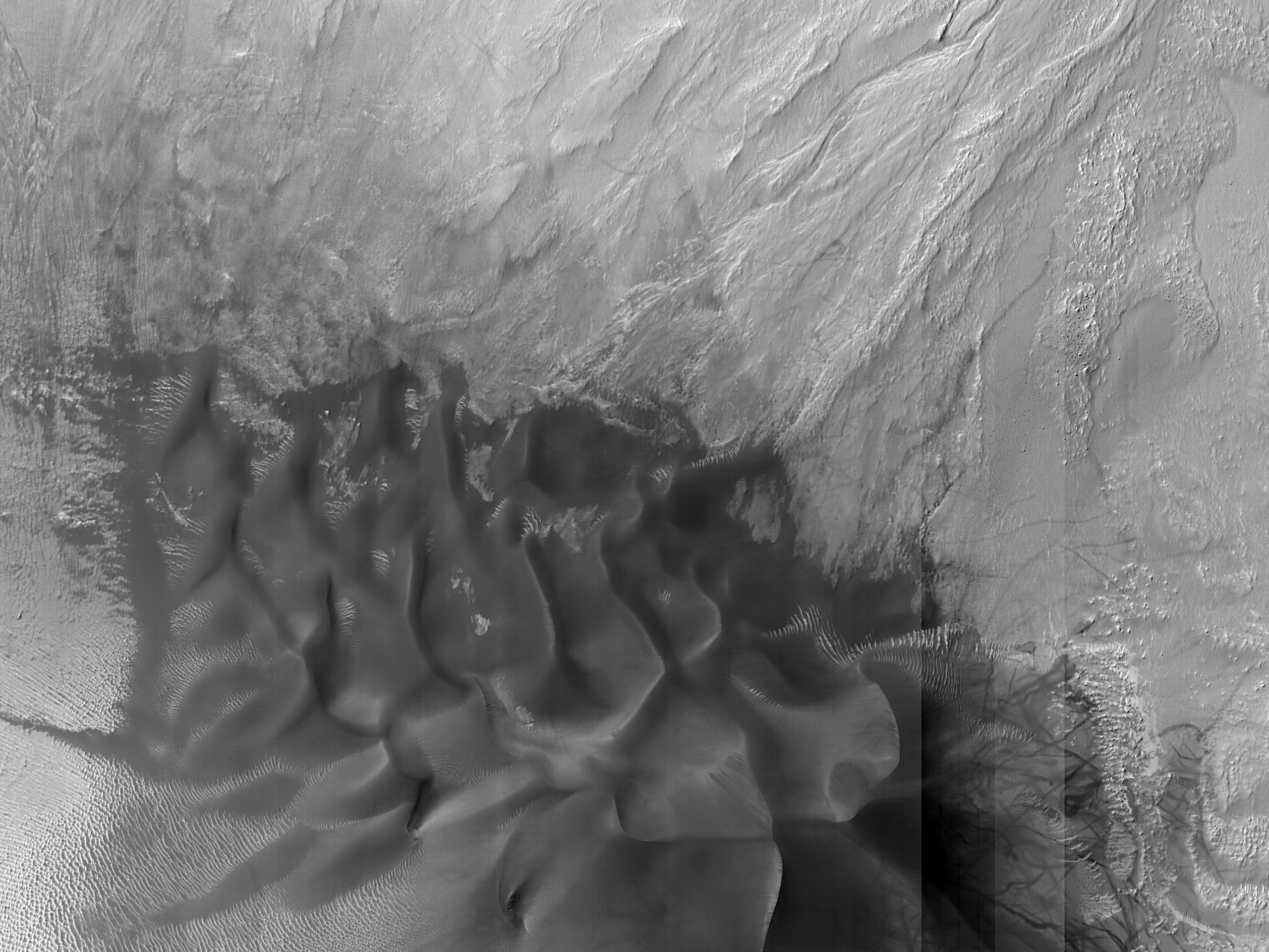 Mantle Removal around Gully Fan