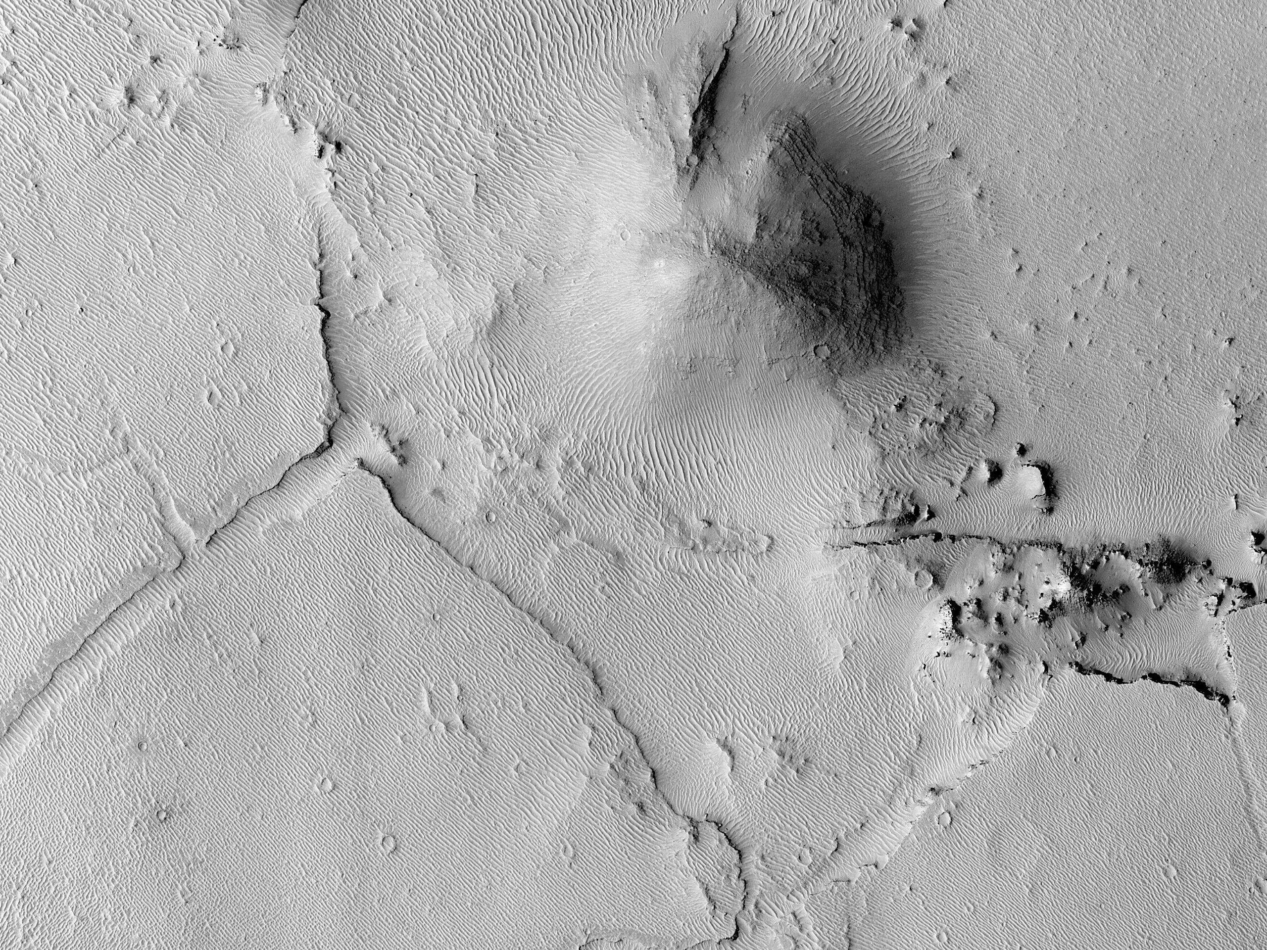 Floor-Fractured Crater in Elysium Planitia
