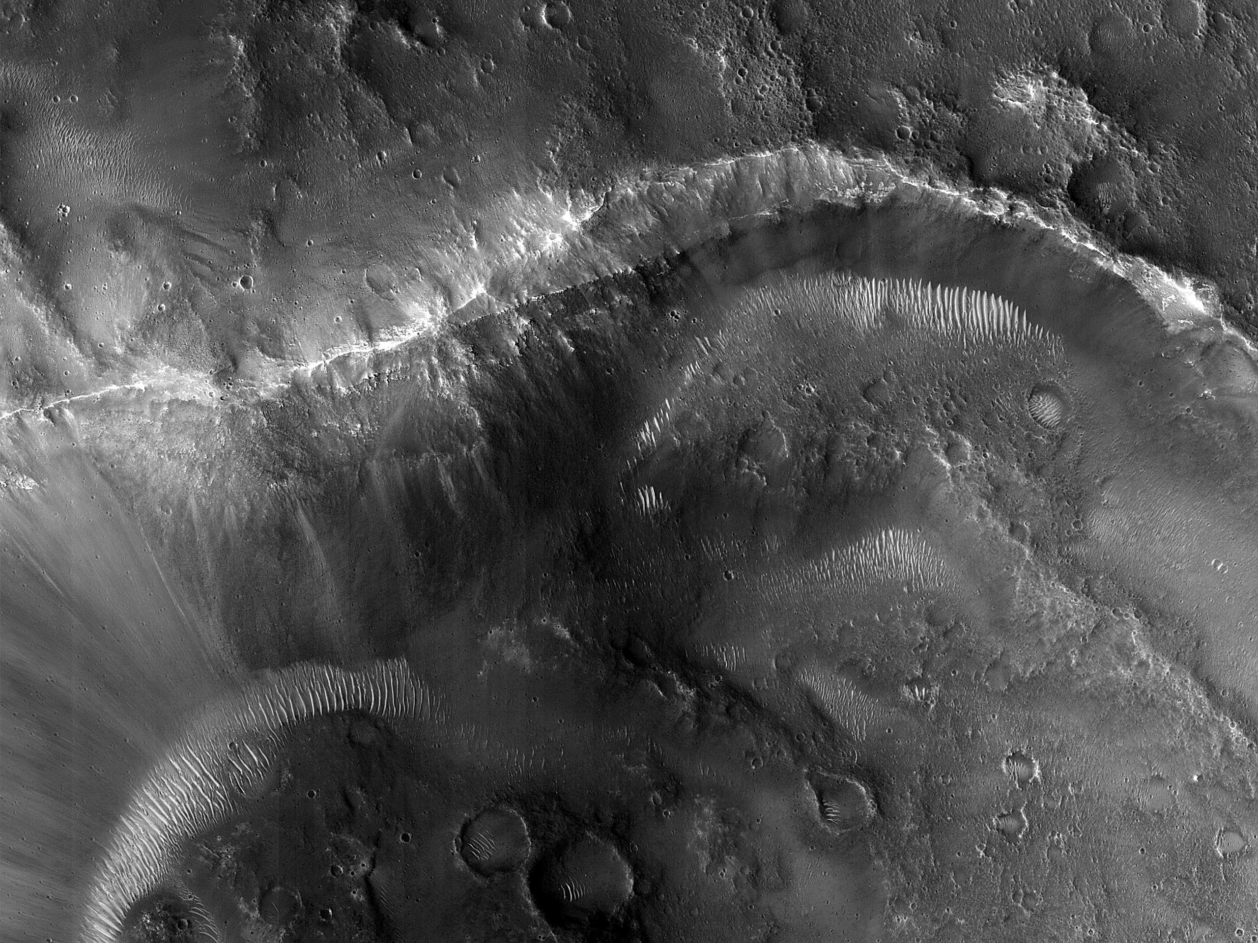 Layers in a Crater Wall in Bahram Vallis