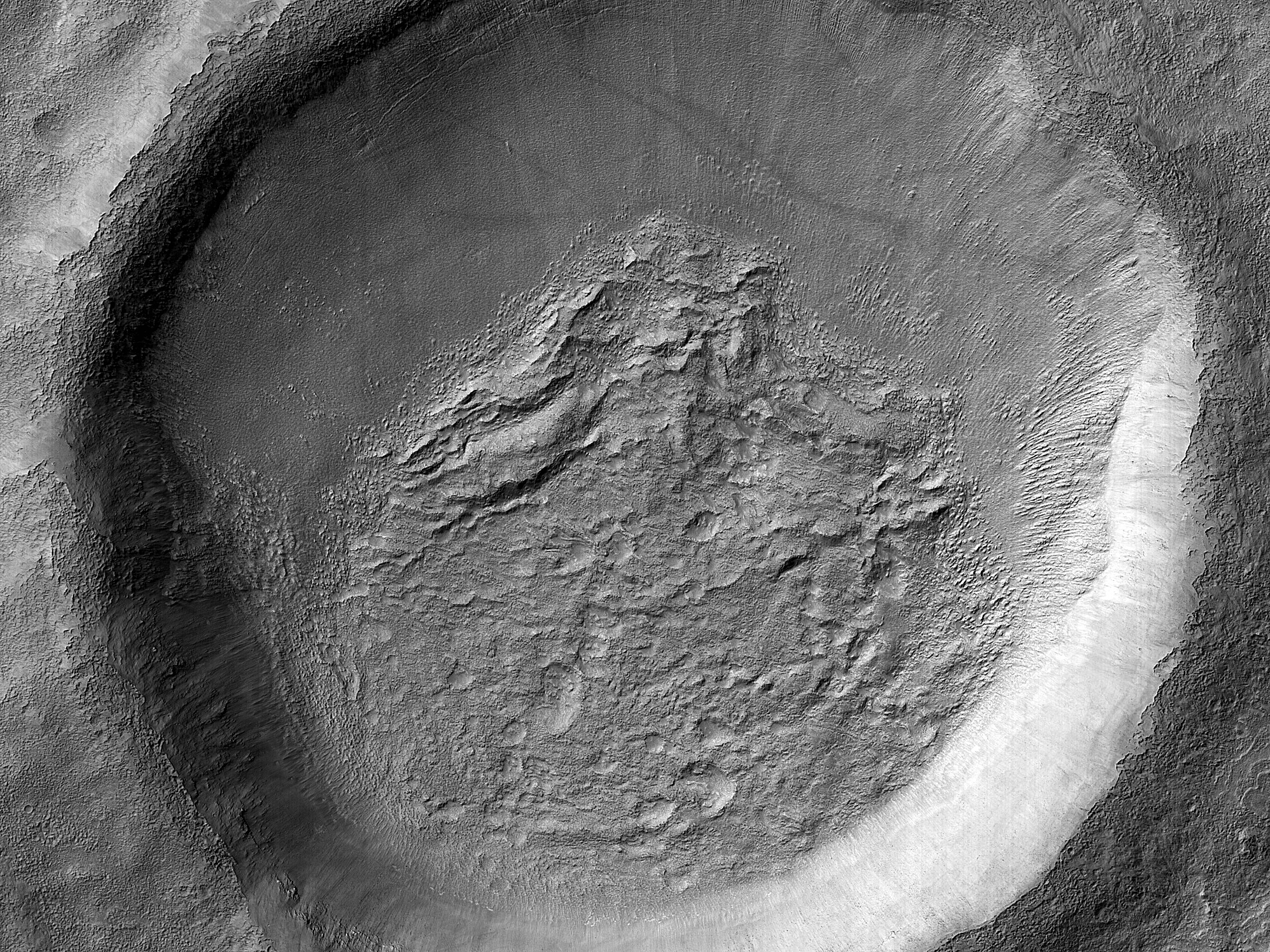 Crater Floor Features Northeast of Reull Vallis