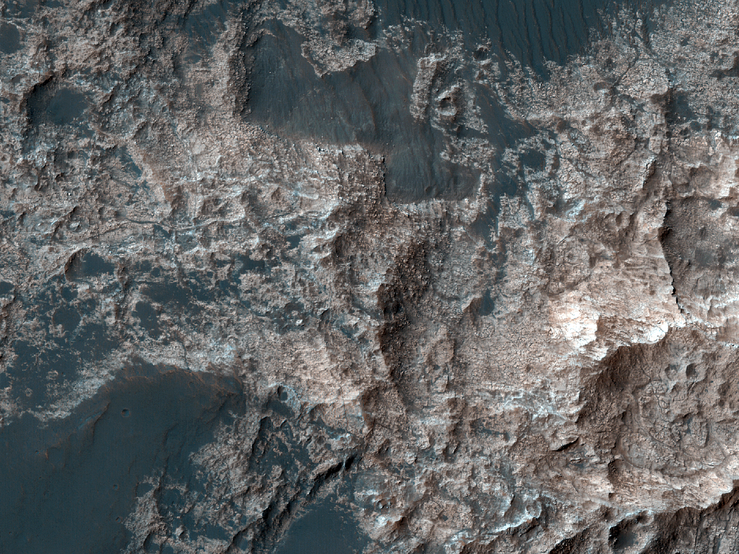 Hydrated Sulfate-Rich Terrain on Western Columbus Crater Wall