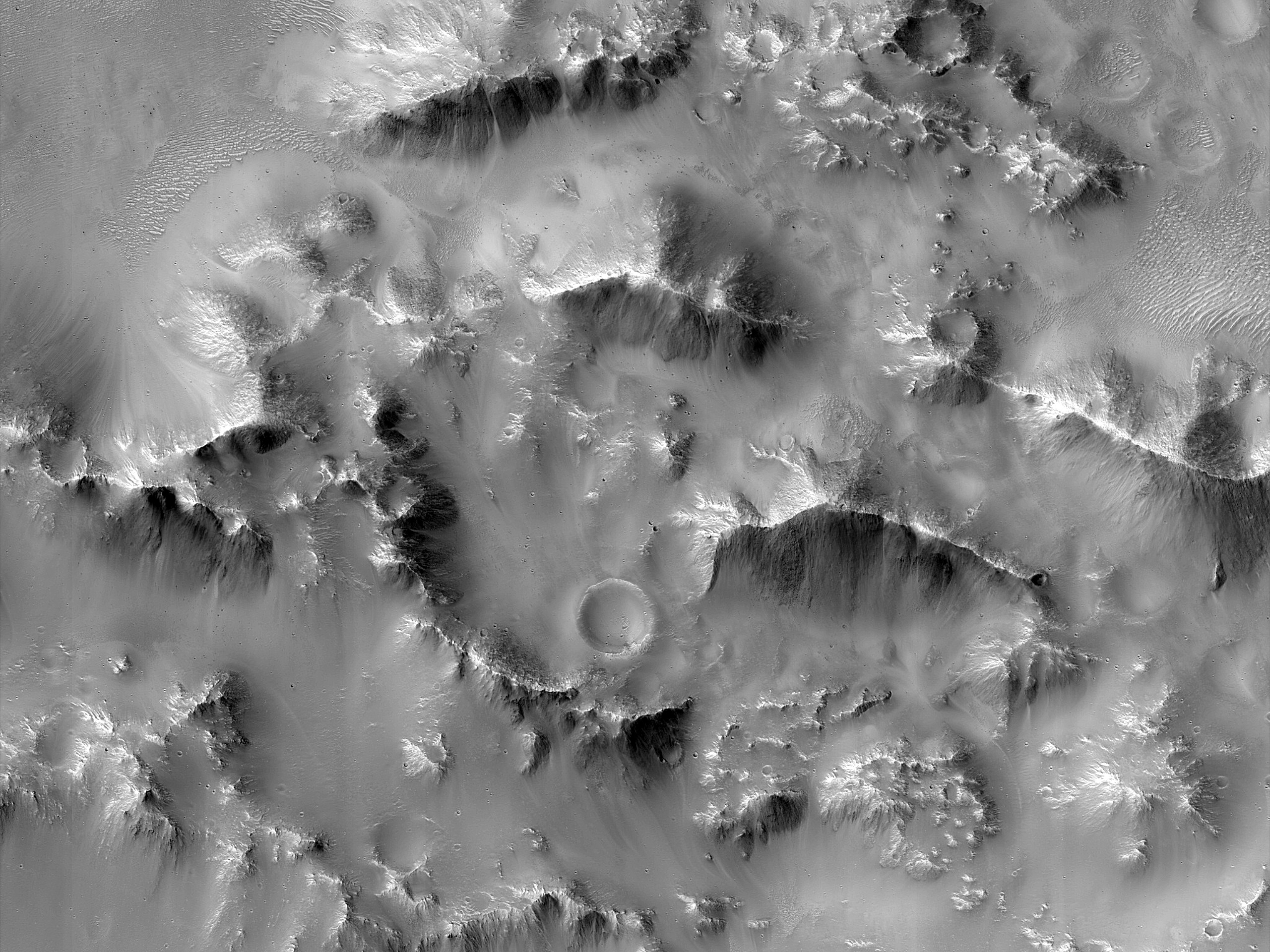 Wall of Crater in Tyrrhena Terra