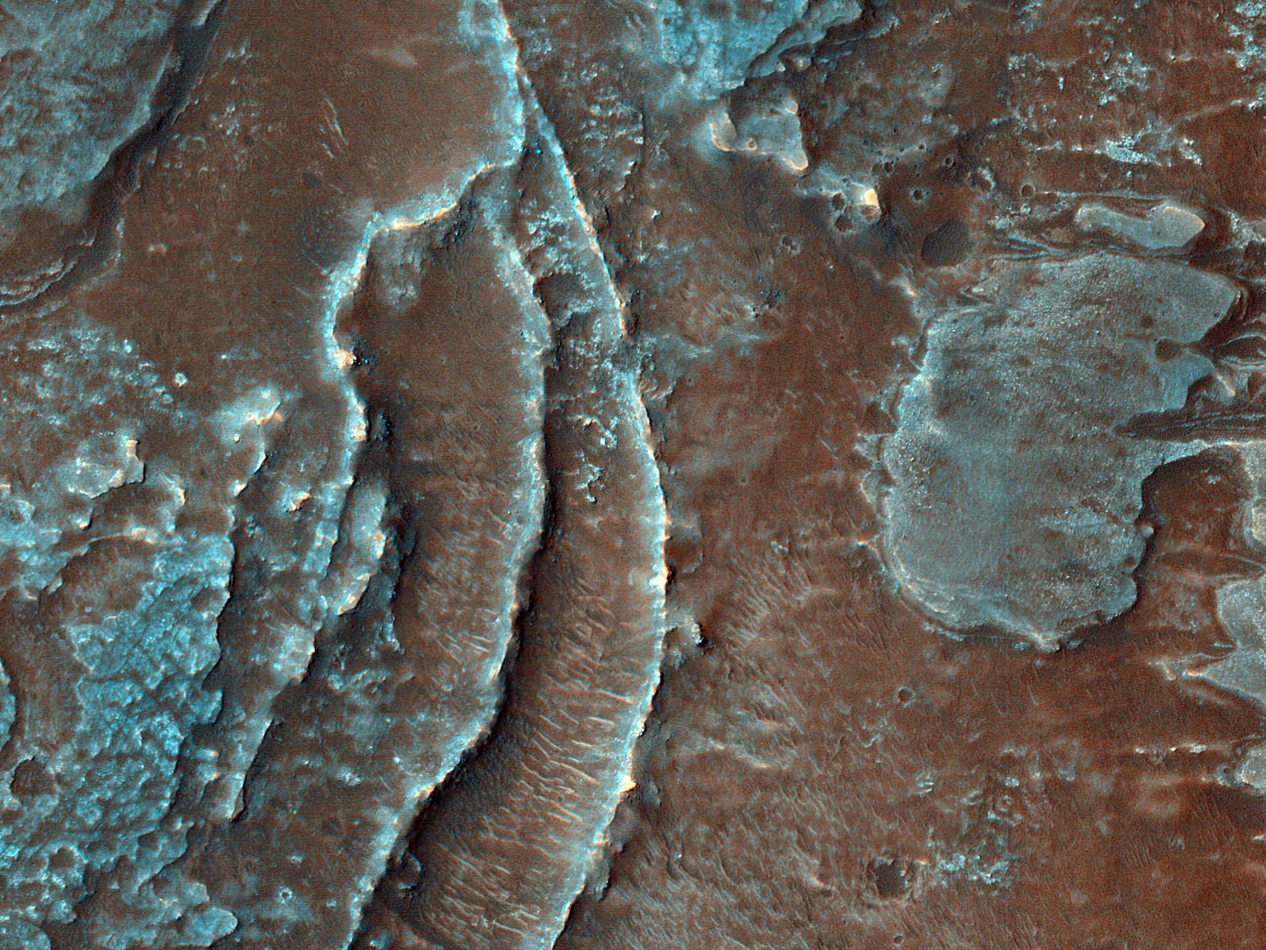 Fan and Ridges in Southern Gale Crater