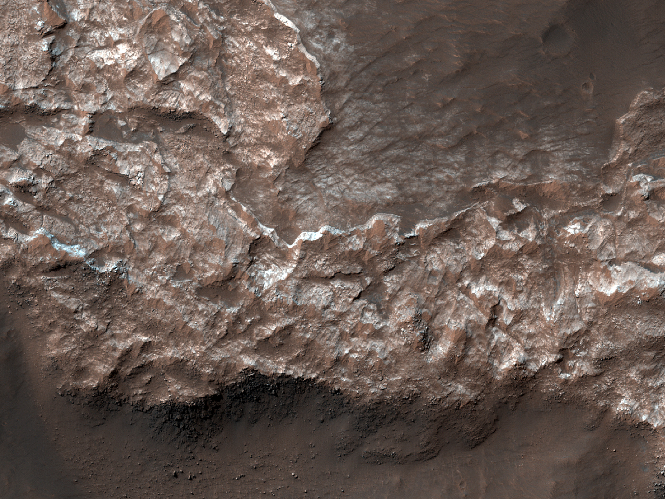 Hydrated Sulfates on Northern Wall of Columbus Crater