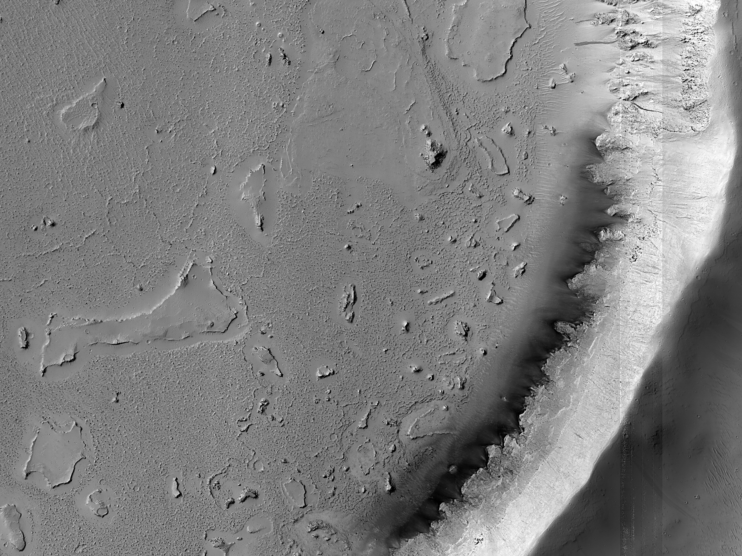 Crater and Lava Fill in Elysium Planitia