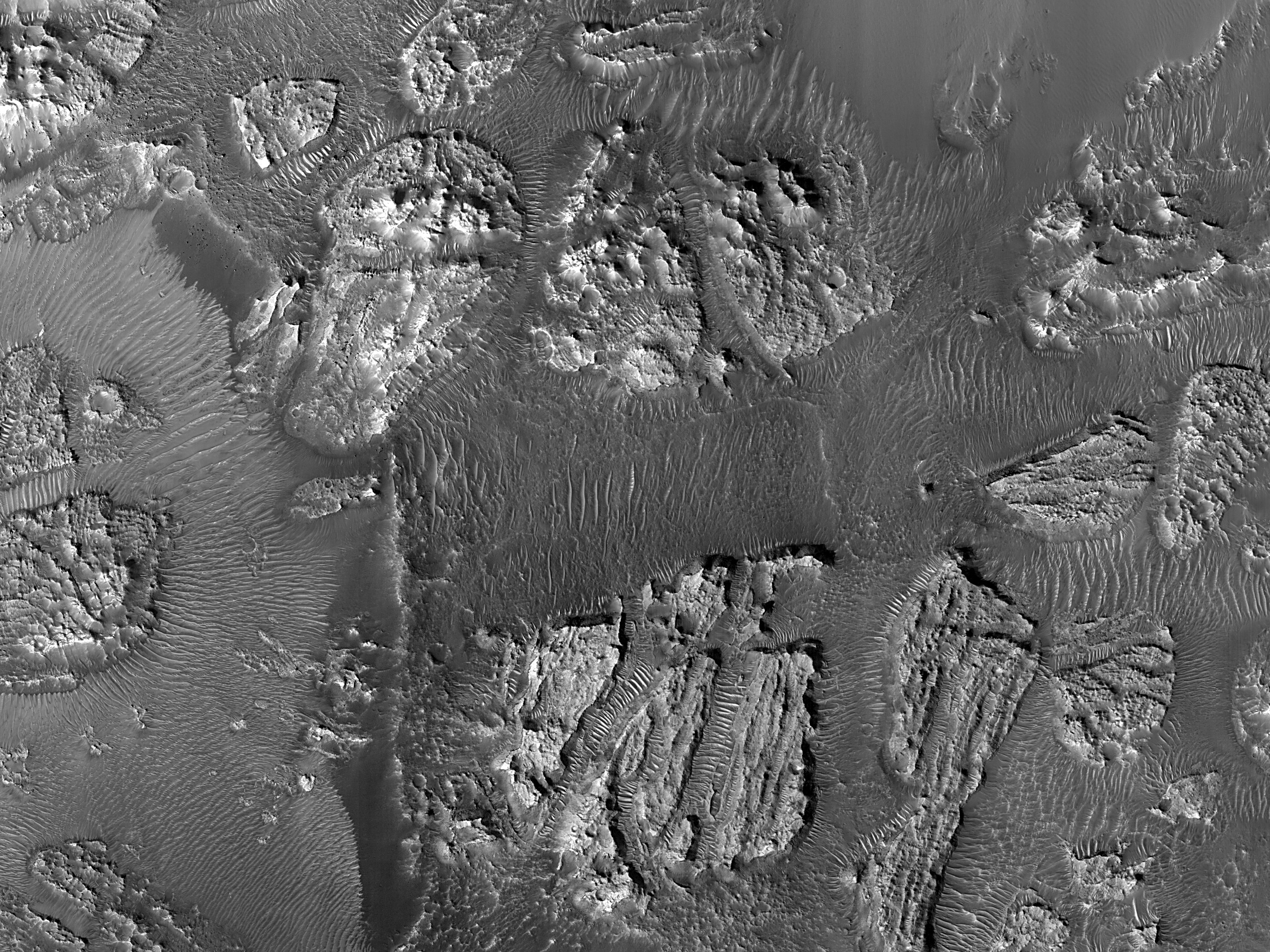 Fragmented Crater Floor Materials
