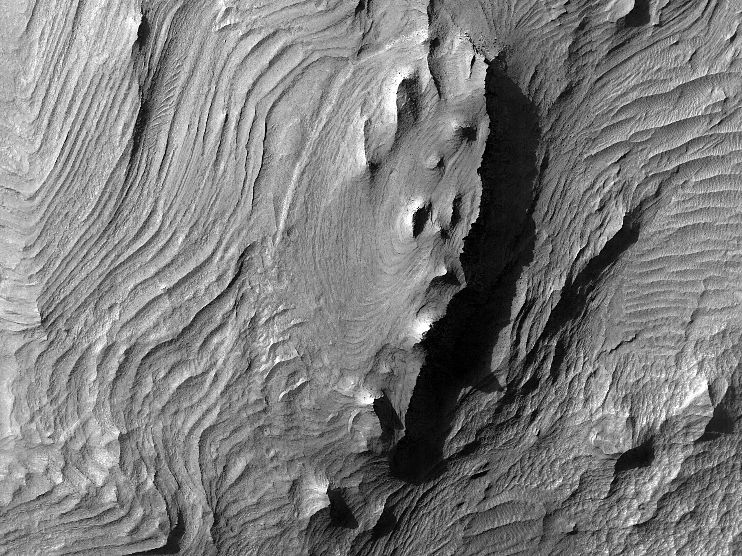 Folded Layers in Candor Chasma