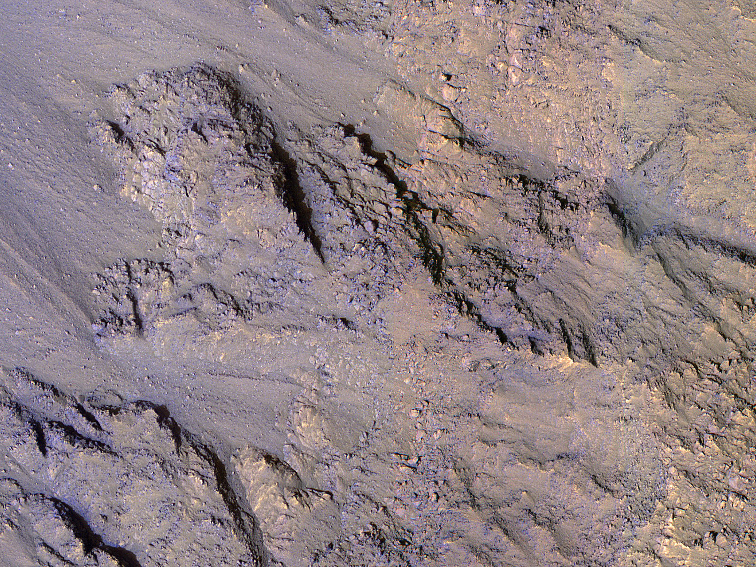 Steep Slopes of Crumbling Bedrock in Valles Marineris