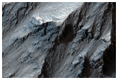 Pared de rocas de Valles Marineris