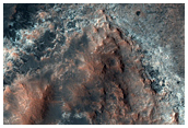 Layering and Dark Mantle Along Tributary to Mawrth Vallis