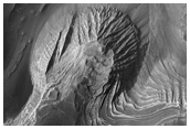 Layered Bedrock Exposed in Coprates Chasma