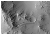 Slope Streaks in Amazonis Planitia Near Northwestern Slope Valleys