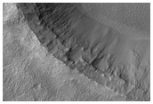 Gullies in Crater Wall, As Seen in MOC Images E13-00774 and S11-02343