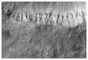 Crater and Gullies in Newton Basin 