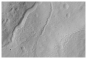 Chain of Depressions on Crater Floor 