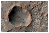 Possible Ancient Salt Deposits within Unnamed Crater in Terra Cimmeria