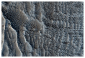 Glacial-Like Fractures in Proposed Glacial Ice in Arsia Mons Depression