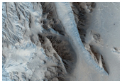 Well-Developed Alluvial Fans on the Eastern Terraces of Mojave Crater