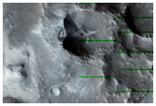 Small Remnant Mesas in Crater in Arabia Region