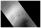 Layers in South Polar Deposits Near Margin