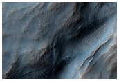 West of Atlantis Chaos - Crater Cut By Fault