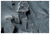 Spallanzani Crater Layers - Exposure of Upper Layers along Eastern Margin