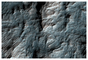 Floor and Central Uplift of Mazamba Crater in Thaumasia Planum