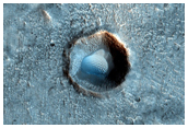 Crater with Textured Mound in Central Acidalia Planitia