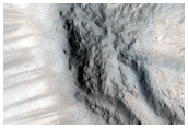 Columnar Jointing Exposed in An Impact Crater in Marte Vallis