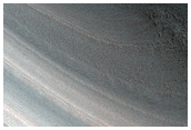 North Polar Layers Exposed by Erosion in a Trough