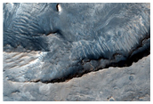Thinly-Banded Light-Toned Rock in Unnamed North Sinus Meridiani Crater