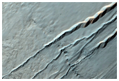Gullies with Light-Toned Patches within Them Seen in MOC Image S06-00368