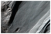 Gullies Previously Identified in South-Facing Wall of Crater