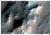 Channels Northwest of Hale Crater