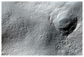 Lineated Debris Flow in Small Steep Valley North of Reull Valles