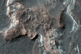 Layered Rocks in Orson Welles Crater