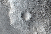 Central Peak of Crater along Crustal Dichotomy Boundary